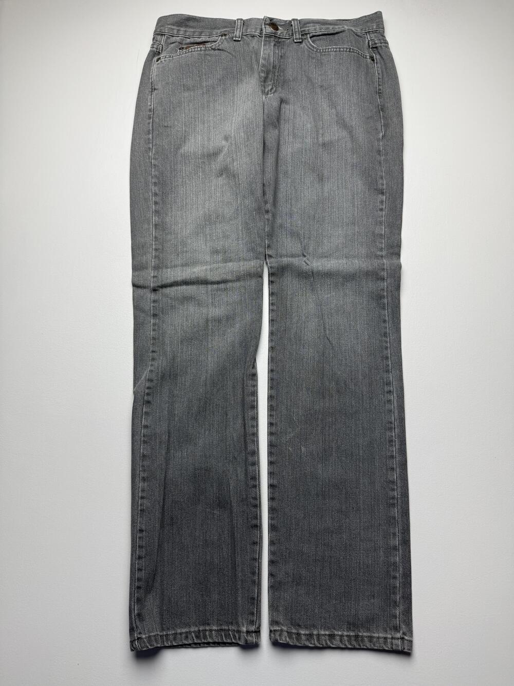 Wrangler Jeans Mens 34x33 Gray Med Wash Denim Slim Straight Brockton Casual
